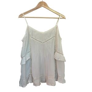 Sea New York Lace Top White Satin Sheer Slip Size 8